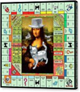 Monopolisa - Mixed Media Pop Art Collage Of Mona Lisa On Old Monopoly Gameboard Acrylic Print