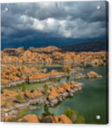Monsoon Storm Approaching The Granite Dells Acrylic Print