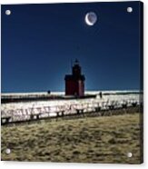 Moon Over Big Red Holland Michigan Img_8585 Hres Acrylic Print