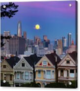 Moon Over Painted Ladies Acrylic Print