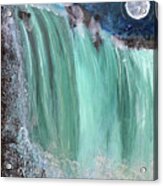 Moonlit Waterfall Acrylic Print