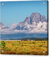 Mount Moran With Fall Colours In Grand Teton National Park Acrylic Print
