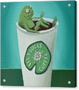 Mr. Coffee Frog Acrylic Print