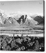 Mt. Moran And Jackson Lake From Signal Hill, Grand Teton National Park, Wyoming, 1941 Acrylic Print