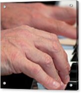 Musician's Hands Playing Piano Acrylic Print