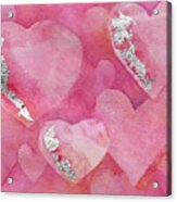 My Pink And Silver Valentine Acrylic Print