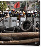 Myanmar Protests Against The Military Dictatorship Acrylic Print