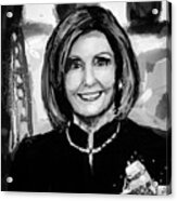Nancy Pelosi Bw Acrylic Print