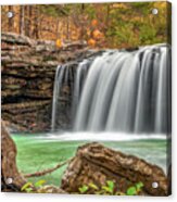 Natural State Autumn Waterfall - Falling Water Falls Acrylic Print