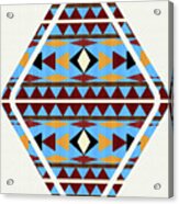 Navajo Blue Pattern Art Acrylic Print