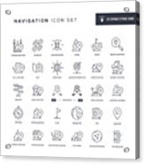 Navigation Editable Stroke Line Icons Acrylic Print