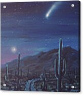 Neowise Comet Over Arizona Desert Acrylic Print