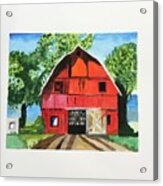 New England Barn Scene After M Sievers Acrylic Print