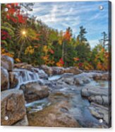 New Hampshire Fall Foliage At Lower Falls Acrylic Print