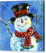 8x10 Canvas Board Acrylic Painting, Happy Snowman Glitter Finish – E.E.  Treasure Shop