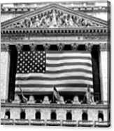New York Stock Exchange Flag Black And White Acrylic Print