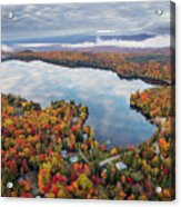 Newark Pond Vermont Fall Reflection #3 Acrylic Print