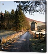 Newark Tower Bowhill House Estate In Winter Acrylic Print