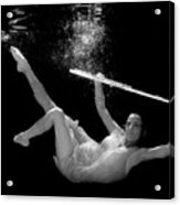 Nina In Pool With Flute 238 Acrylic Print