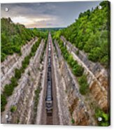 Norfolk Southern 3645 Leads A Wb Empty Coal Train At Tunnel Hill Acrylic Print