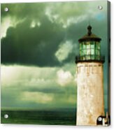 North Head Lighthouse Under Stormy Skies Acrylic Print