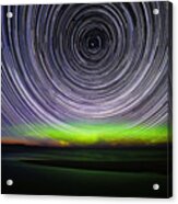 Northern Lights With Star Trails Acrylic Print
