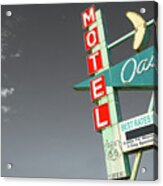 Oasis Motel Vintage Neon Sign - Route 66 Icon - Tulsa Oklahoma Acrylic Print