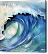 Ocean Wave Abstract - Blue Acrylic Print