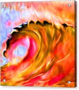 Ocean Wave In Flames Acrylic Print