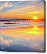 Oceancrest Pier Sunset Acrylic Print