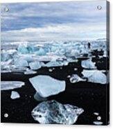 Oceans Of Ice - Jokulsarlon Black Sand Beach, Iceland Acrylic Print