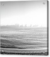 Oceanside Panorama Sunrise Black And White Acrylic Print