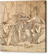 Oedipus At Colonus, Cursing His Son Polynices Acrylic Print