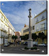 Old Cadiz Center Street Blue Sky Andalusia Acrylic Print