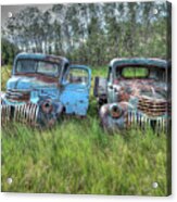 Old Chevys In Iceland Acrylic Print