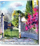 Old Gate In Portugal Painting Acrylic Print