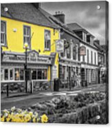 Old Irish Town The Dingle Peninsula In The Summer In Black And W Acrylic Print
