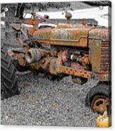 Old Red Tractor Acrylic Print