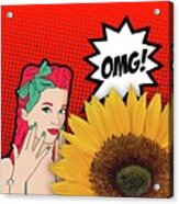 Omg It's A Sunflower Acrylic Print