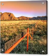 Orange Sky Over Wallace Mountain - Quartz Mountains - Oklahoma Acrylic Print