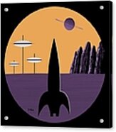 Outer Space Scene In Purple Acrylic Print