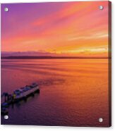 Over Edmonds Washington State Ferry Sunset Acrylic Print