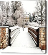 Over The Footbridge Winter Acrylic Print