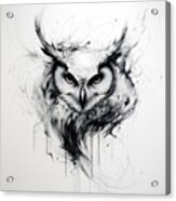 Owl Black And White Art Acrylic Print