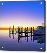 Oyster Boat Reflections Acrylic Print