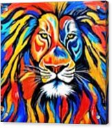 Painting Lion King Lion Wild Animal Head Face Bac Acrylic Print