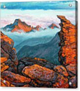 Painting - Longs Peak And Rock Cut Sunset Acrylic Print