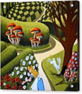 Painting Roses - Alice In Wonderland Acrylic Print