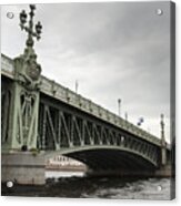 Palace Bridge Across The Neva River Acrylic Print