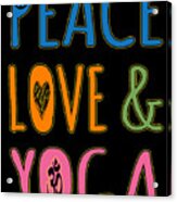 Peace Love Yoga Acrylic Print